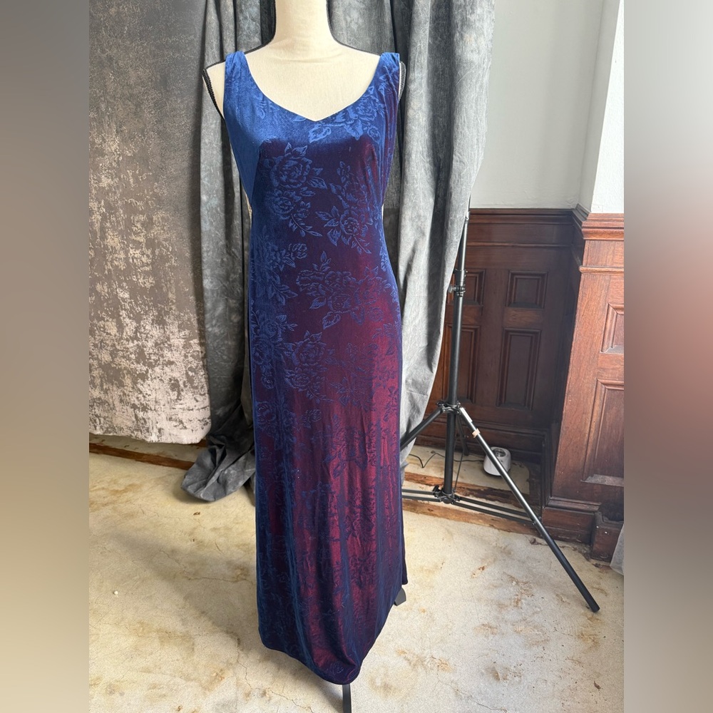 Recollections Midnight Blue Velvet Dress